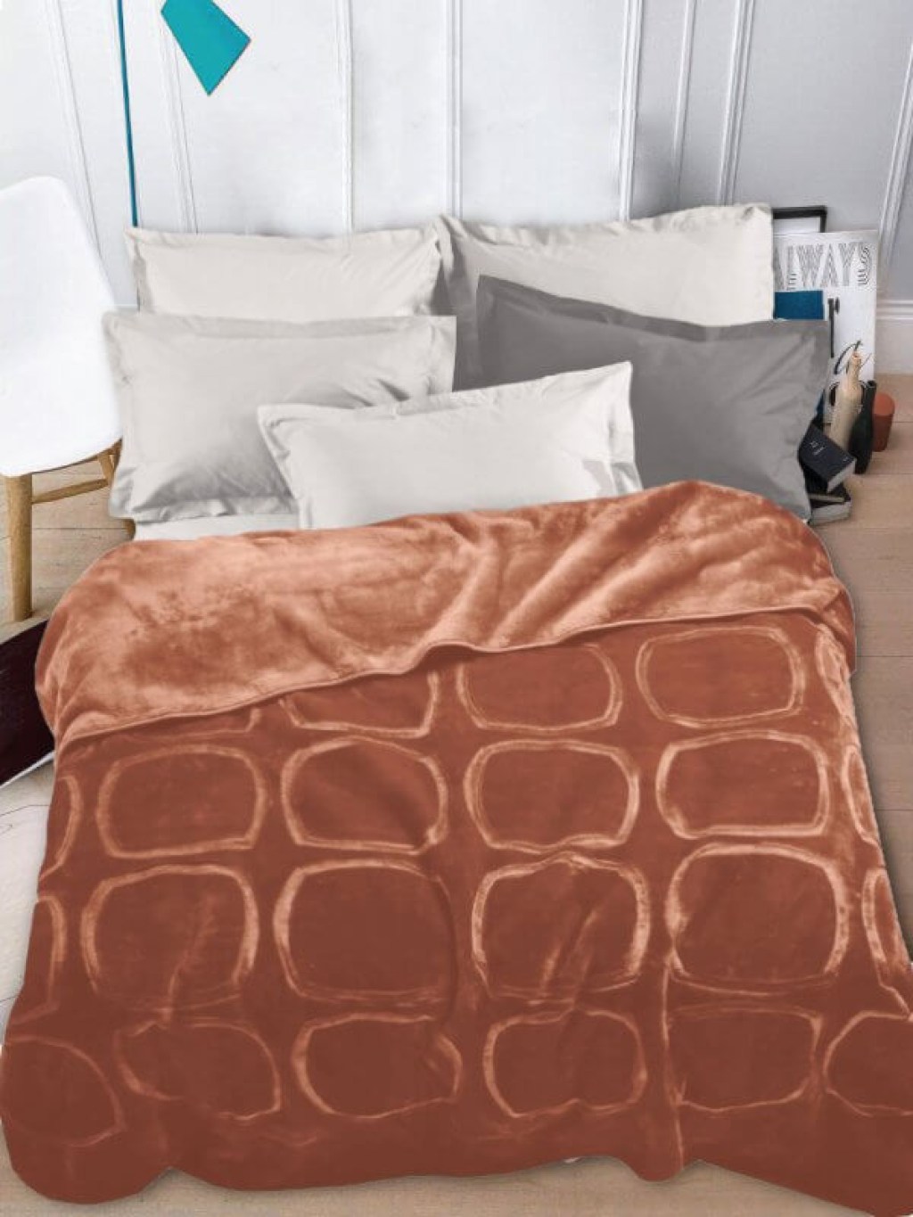 Κουβέρτα Βελουτέ Soft Mink Camel Γαρύφαλλο | Γαρύφαλλο - Λευκά Είδη